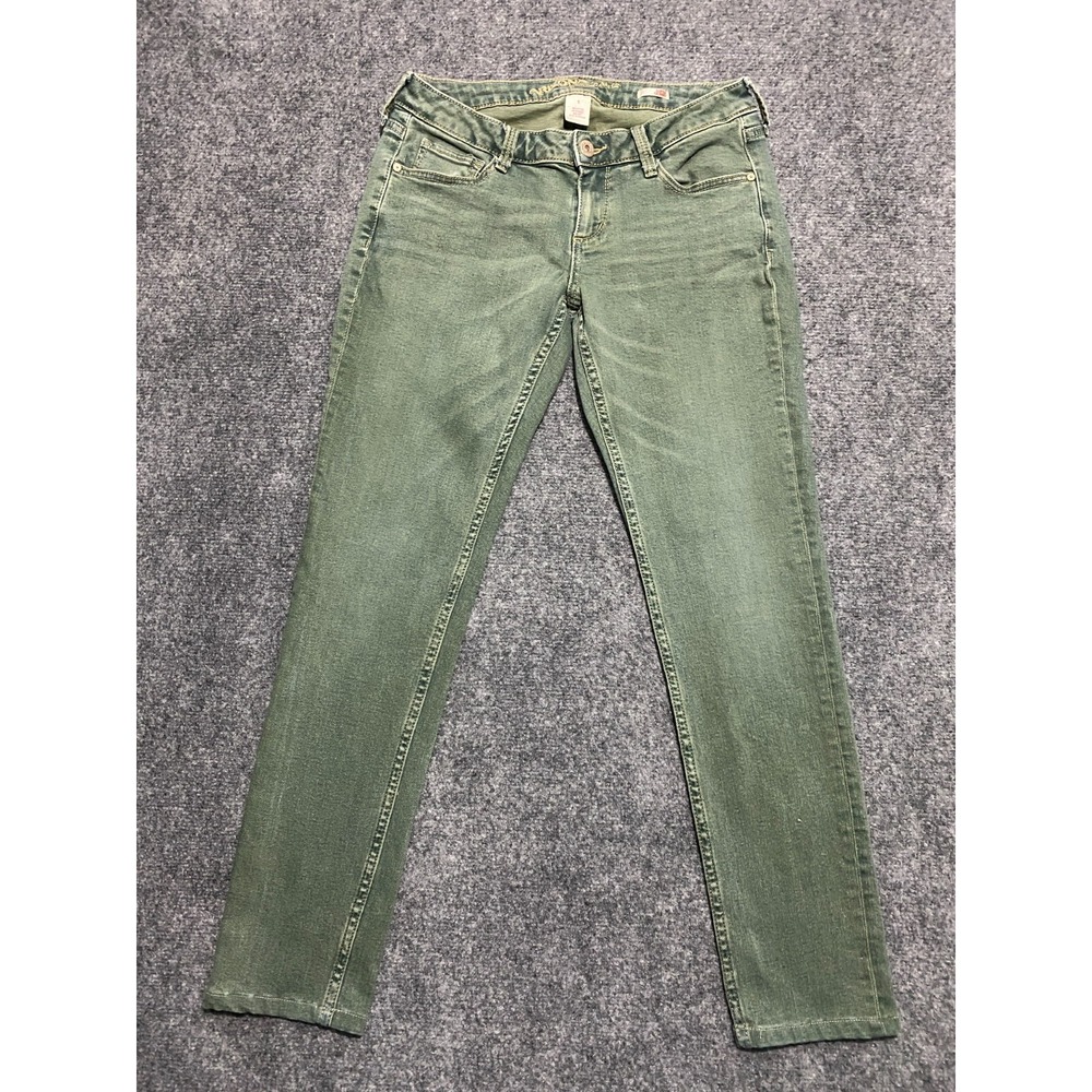 Arizona Jeans Super Skinny Stretch Low Rise Junior Size 5 Olive Green 28x28